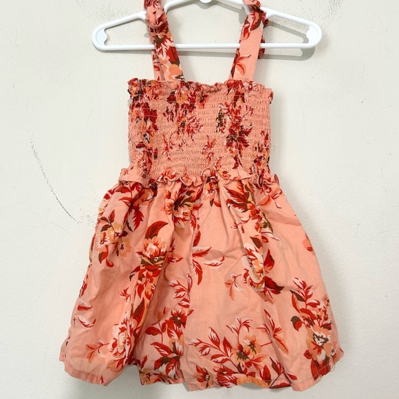 Janie and Jack Salmon Floral Smocked Romper SIZE 3 - Picture 6 of 6